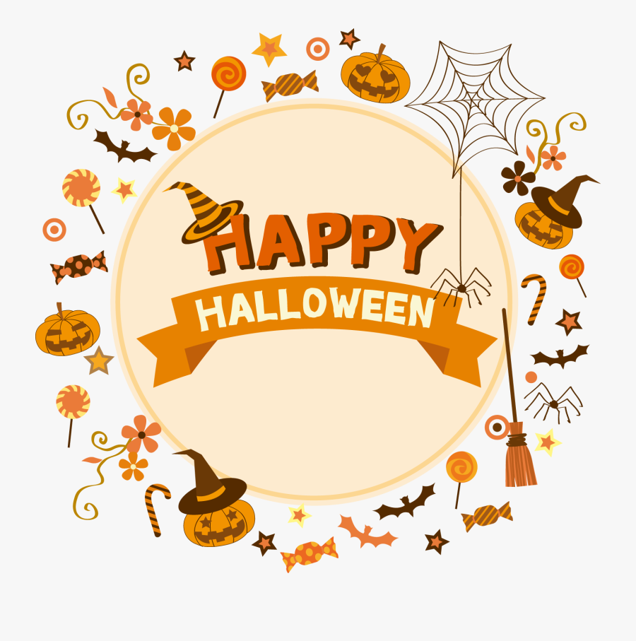 Halloween Poster Clip Art - Happy Halloween A Color, Transparent Clipart
