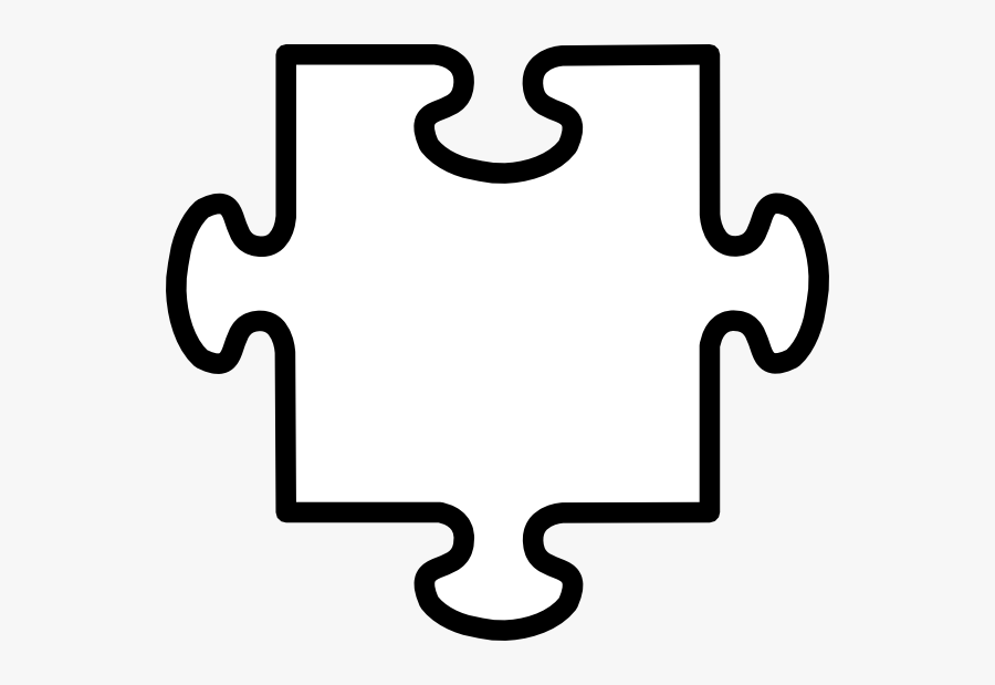 Jigsaw Piece Black And White Clipart , Png Download - Puzzle Piece Clipart Black And White, Transparent Clipart