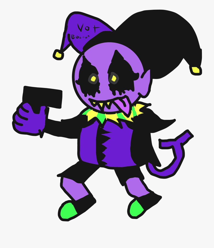 Jevil Has A Gun - Illustration, Transparent Clipart