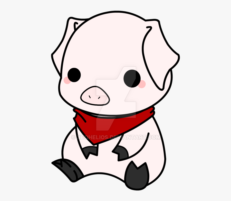 Cute Chibi Pig Drawing, Transparent Clipart
