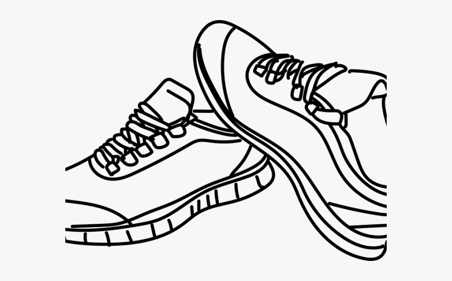 Sneakers Clipart Outline - Giày Thể Thao Cartoon, Transparent Clipart