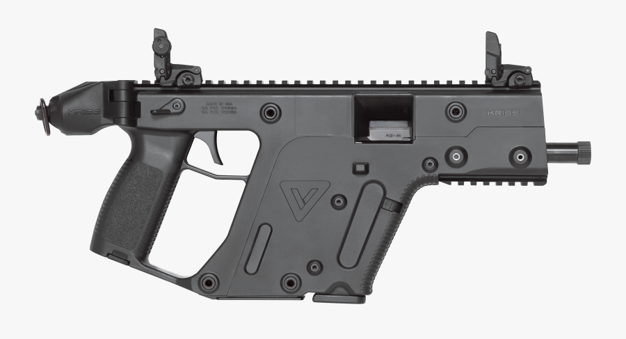 Clip Black And White Stock Kriss Usa Kv - Kriss Vector 10mm Pistol, Transparent Clipart