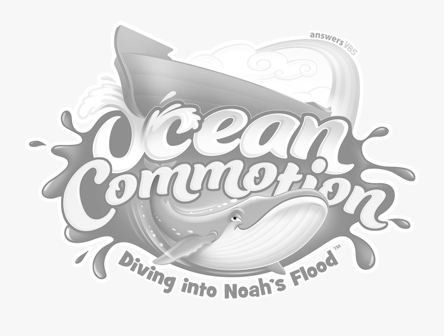Ocean Commotion Black And White, Transparent Clipart