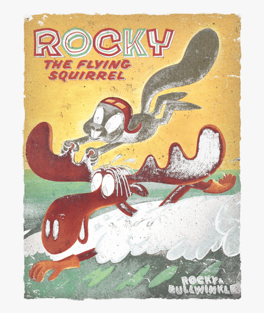 Rocky & Bullwinkle Vintage Poster Women"s T-shirt"
 - Cartoon, Transparent Clipart