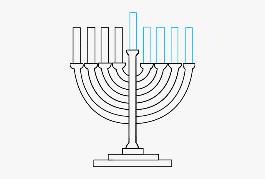 How To Draw Menorah Menorah Drawing Easy , Free Transparent Clipart