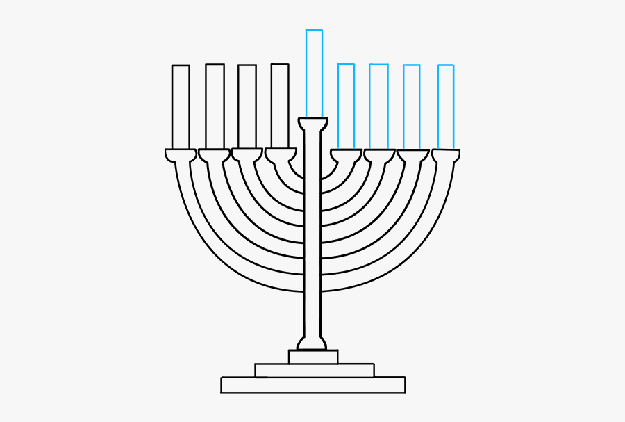 How To Draw Menorah - Menorah Drawing Easy, Transparent Clipart