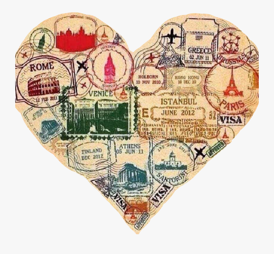 Transparent Travel Stamp Png - Passport Stamp Heart, Transparent Clipart