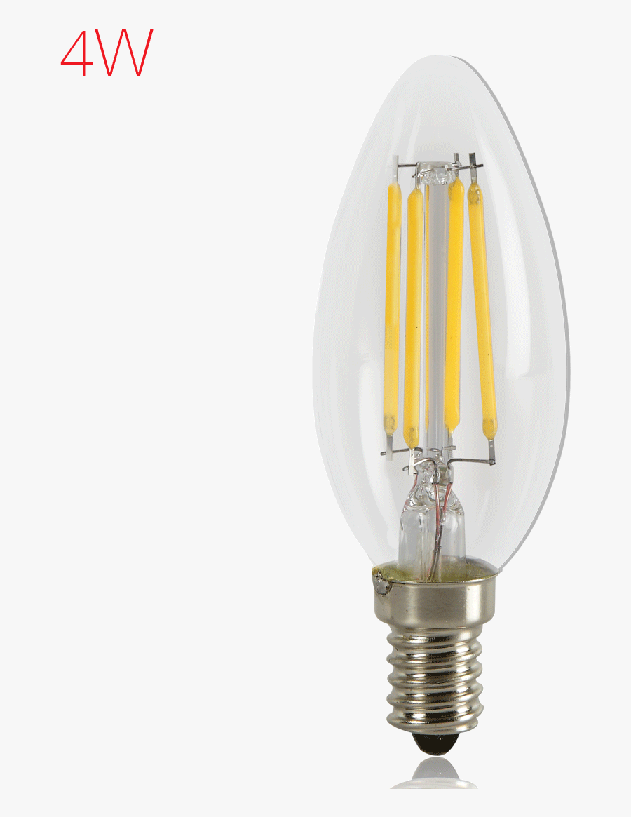 Transparent Edison Bulb Png - 4w E27 Filament Candle Bulb Png, Transparent Clipart