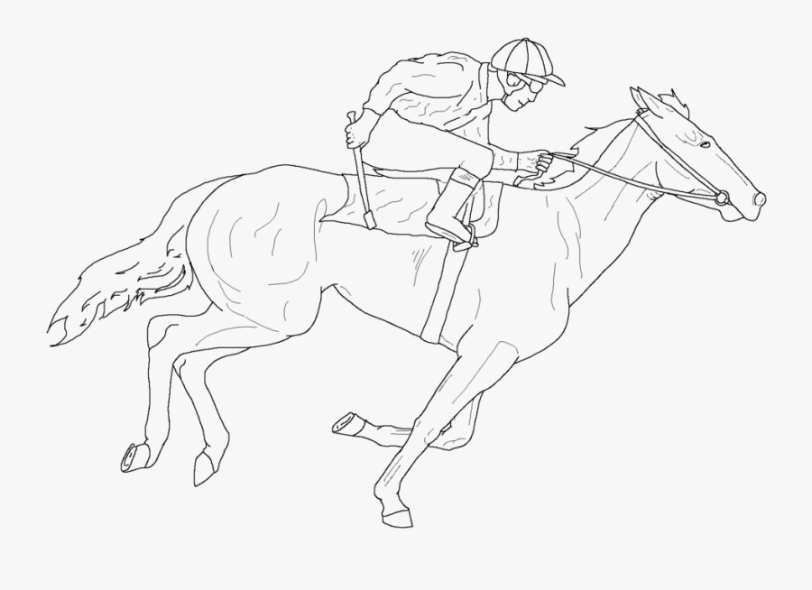 Racing Horse Line Art By Frostwalkers - Race Horse Line Drawing, Transparent Clipart