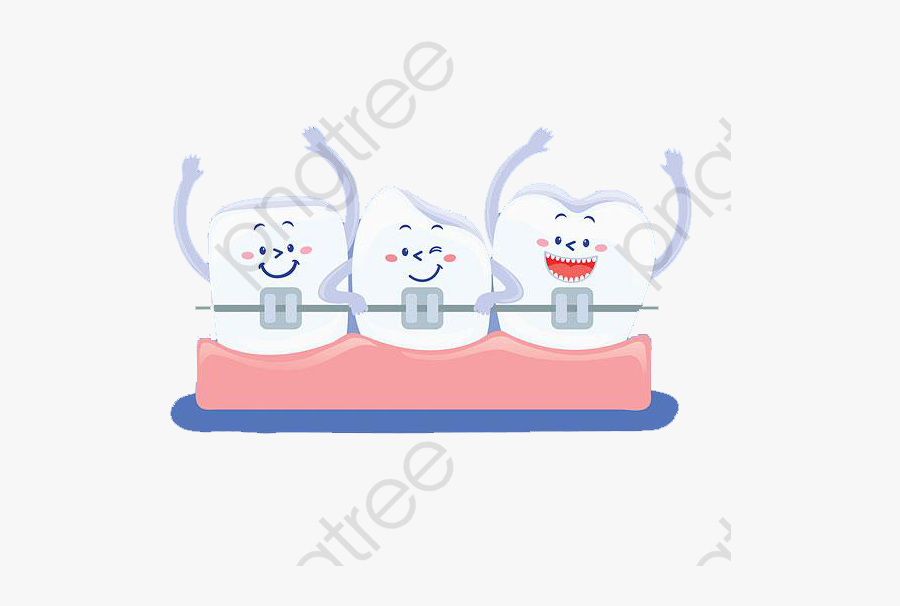 Tooth Braces Clipart - Dentinhos Ortodontia Png, Transparent Clipart