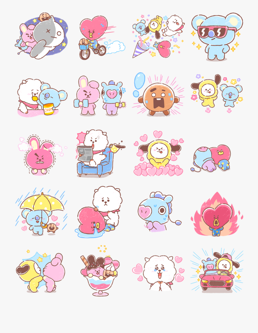 Bt21 Best Friends Forever Facebook Stickers - Bt21 Best Friends Forever, Transparent Clipart