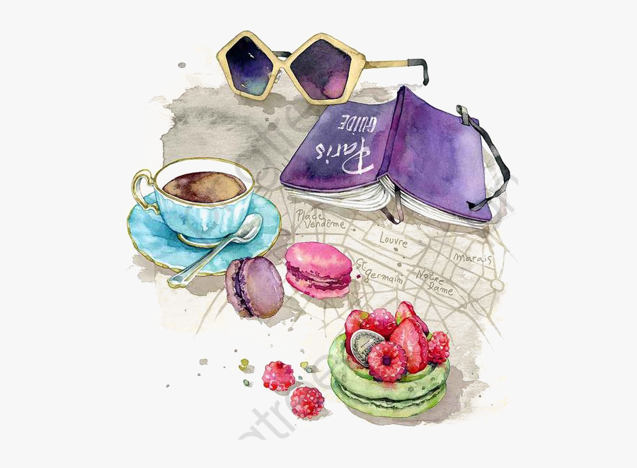 Hand Painted Books Reading - 簡單 下午 茶 手繪, Transparent Clipart