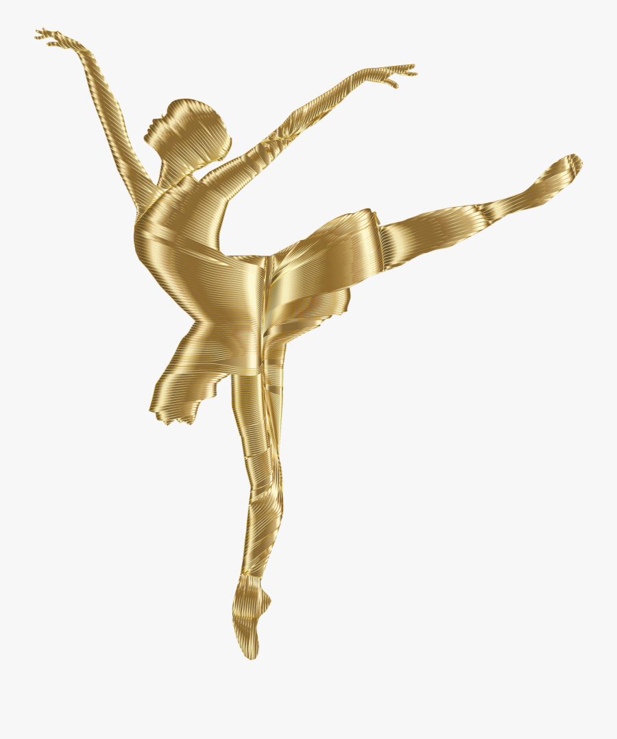 Dancer Silhouette Transparent Background - Dance Silhouette Gold Png, Transparent Clipart