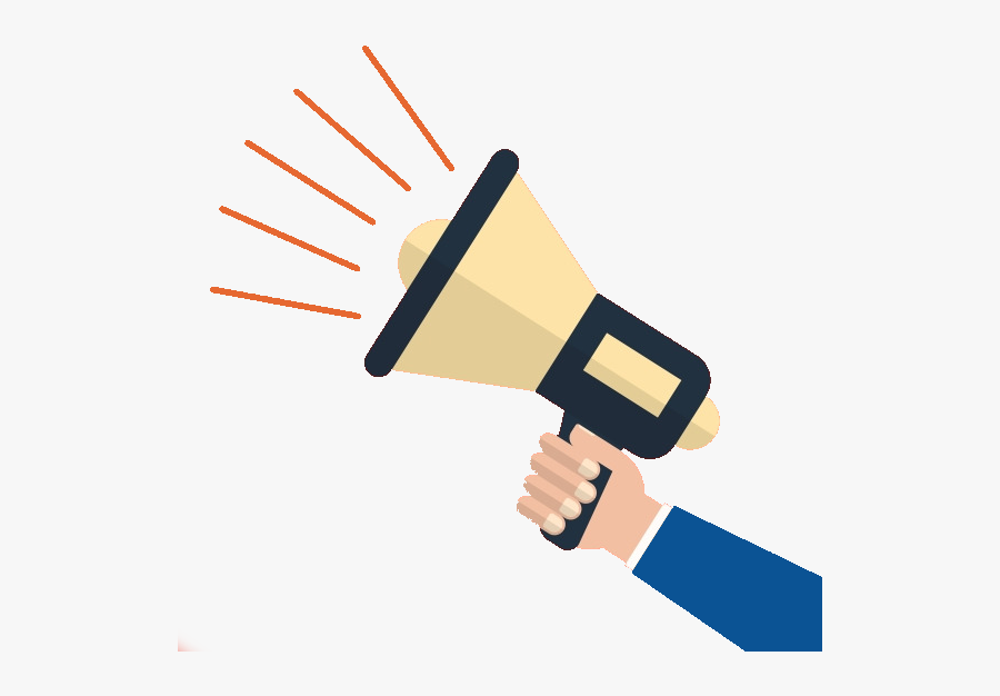 Hand Holding Megaphone Illustration In Flat Style F - Illustration, Transparent Clipart
