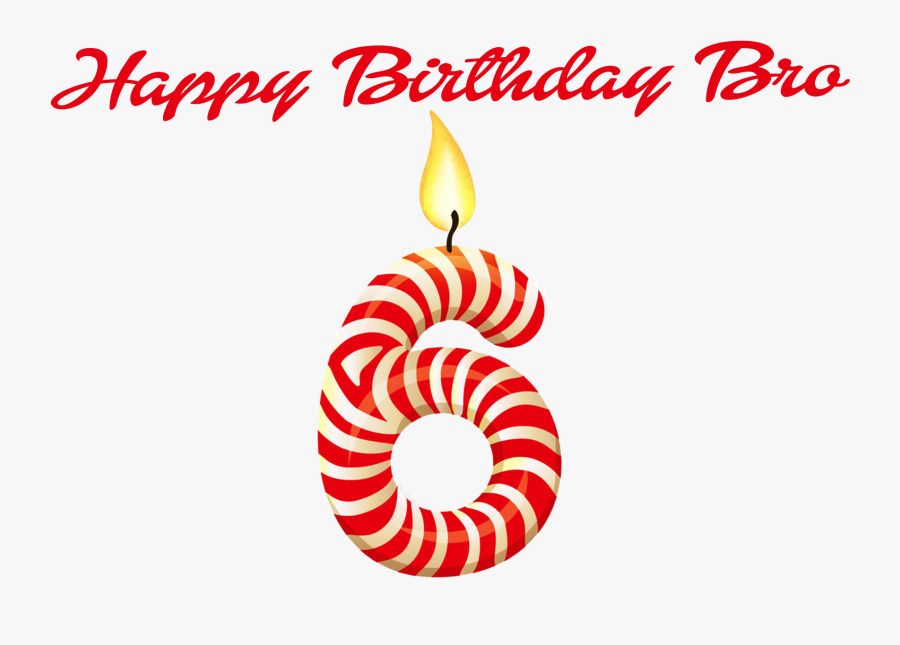 Happy Birthday Bro Png Clipart - Birthday Candle 6 Png, Transparent Clipart