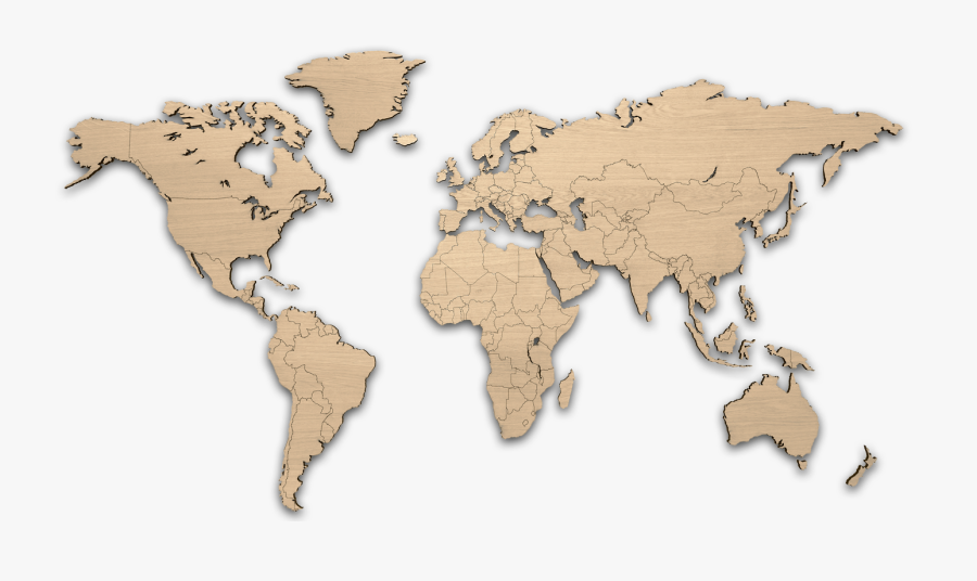 World Map 3d Png - Five Continents Of World, Transparent Clipart
