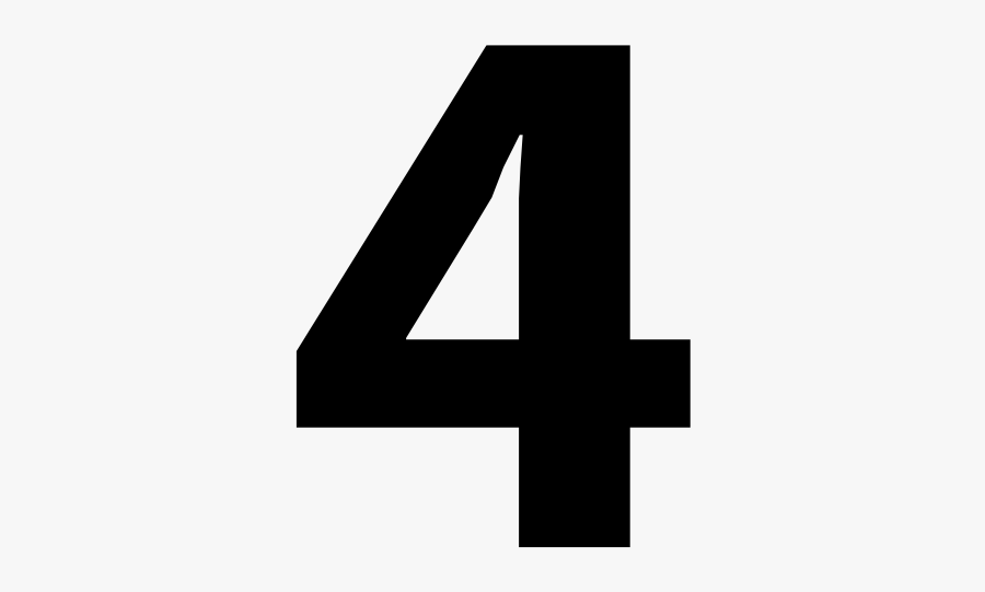 Number 4 Clipart Big - 4 Number Black, Transparent Clipart