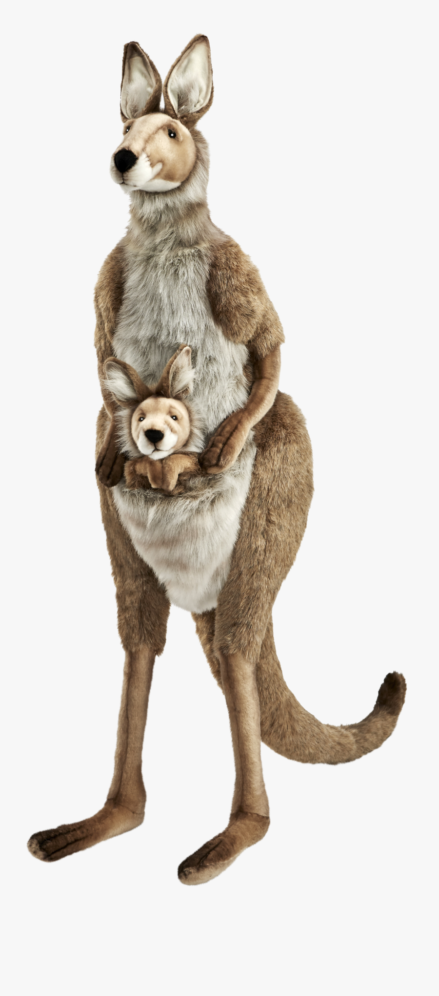 Clip Art Kangaroo W Joey - Life Size Hansa Plush, Transparent Clipart