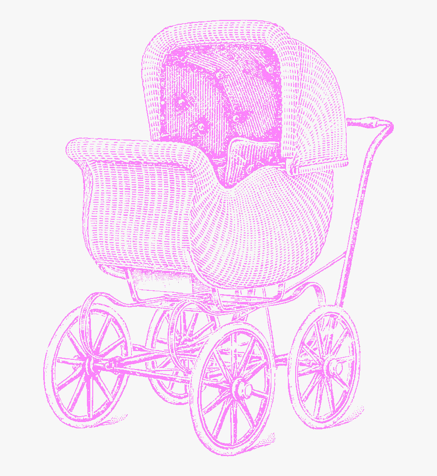 Baby Carriage Vintage Illustration, Transparent Clipart