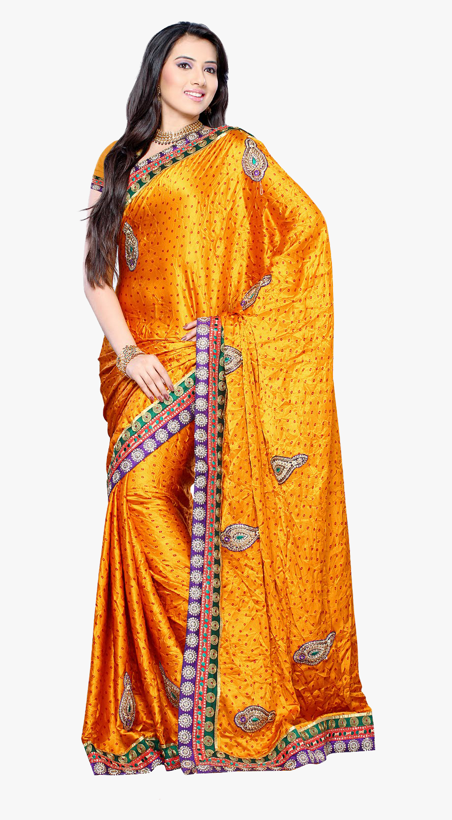 Saree Model Png - Saree Png, Transparent Clipart