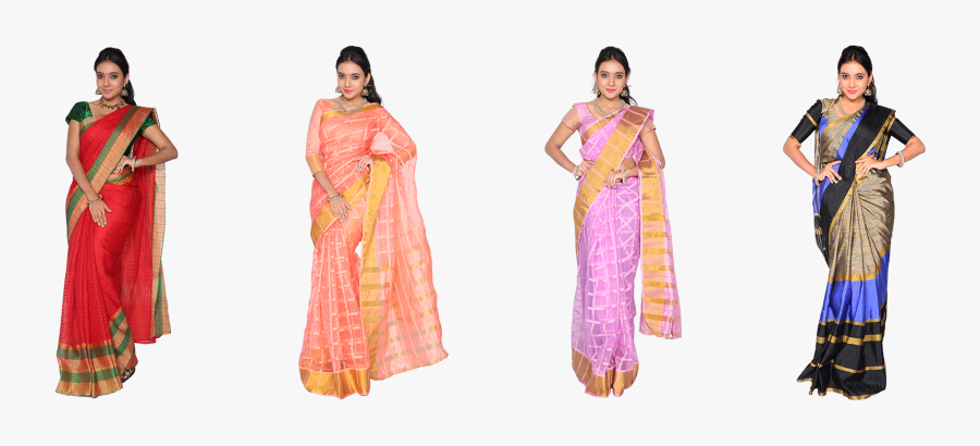 Stone Clip Saree - Silk, Transparent Clipart