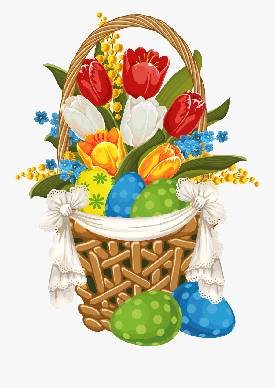 Clipart Christmas Basket - Auguri A Tutti Voi E Alle Vostre Famiglie Buona Pasqua, Transparent Clipart