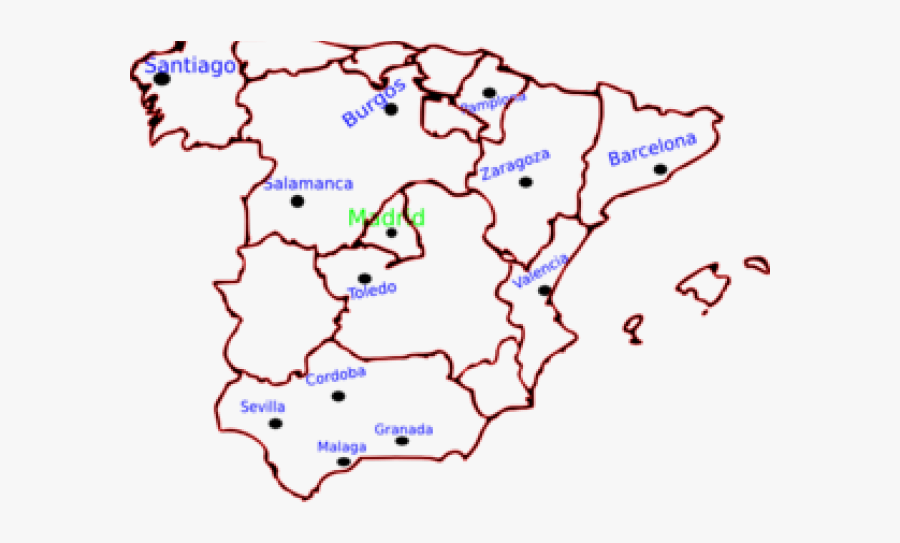 Map Of Spain Drawing, Transparent Clipart