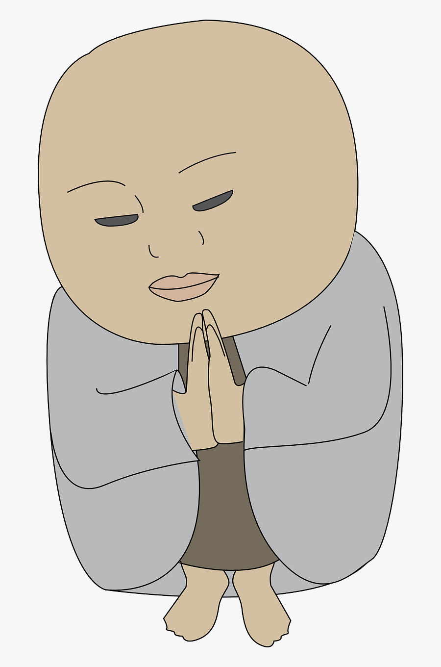 Transparent Man Praying Png - Person Praying Cartoon Png, Transparent Clipart