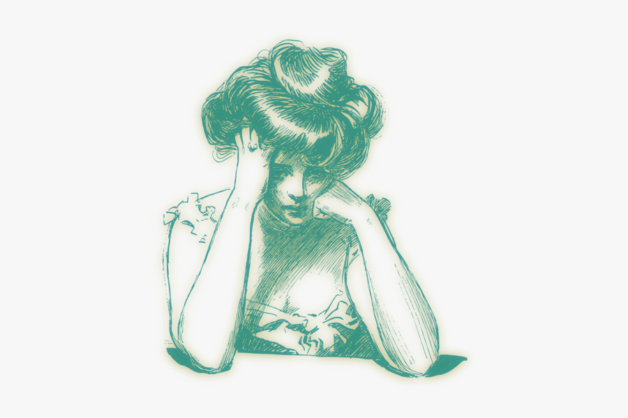 Art,joint,fashion Illustration - Worried Women Png, Transparent Clipart