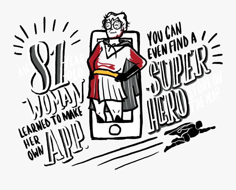 An 81 Year Old Woman Learned To Make Her Own App - Cartoon, Transparent Clipart