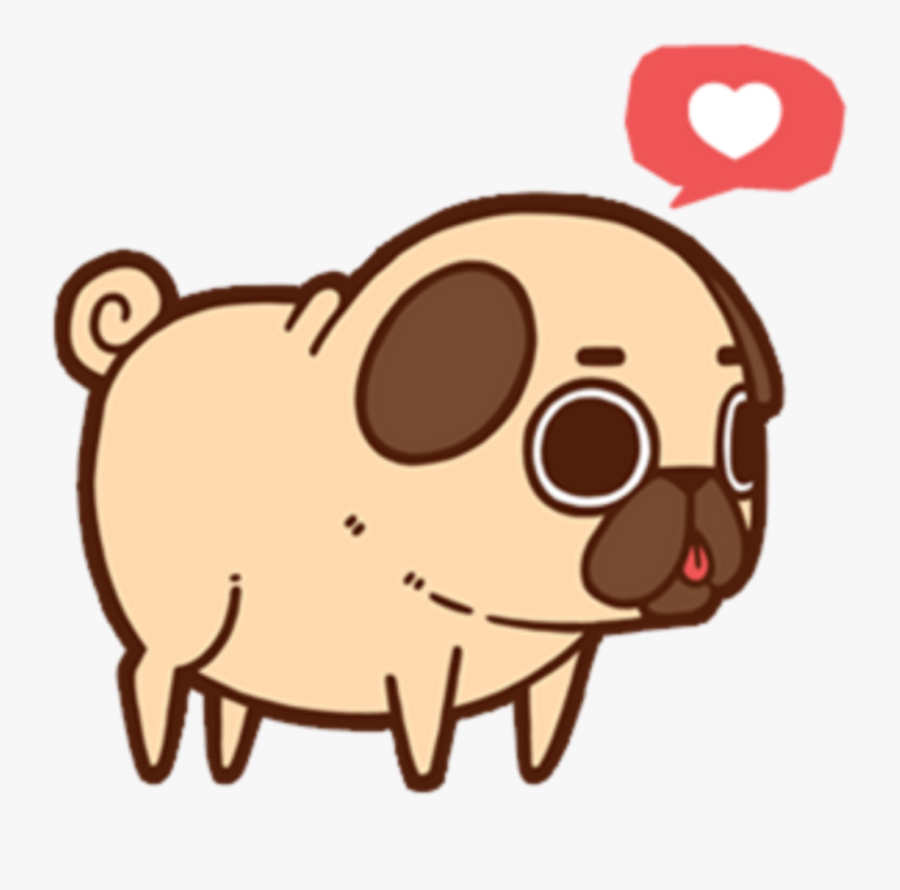 Pug Kawaii Dog Cute Aesthetic Chibi Love Heart Freetoed - Edgar And Maya Fan Art, Transparent Clipart