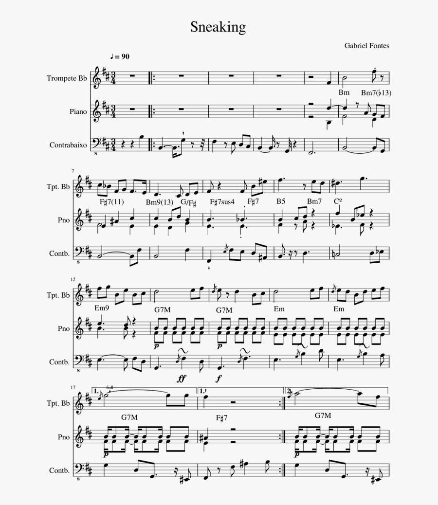 Transparent Sneaking Png - Sheet Music, Transparent Clipart