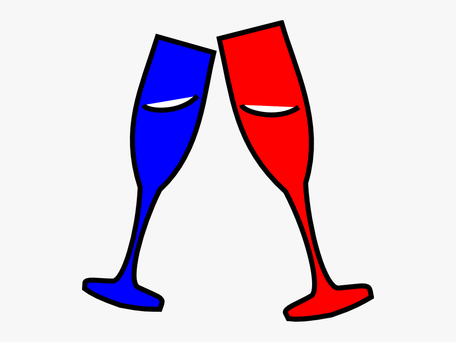 Champagne Glasses Red And - Wine Glass, Transparent Clipart