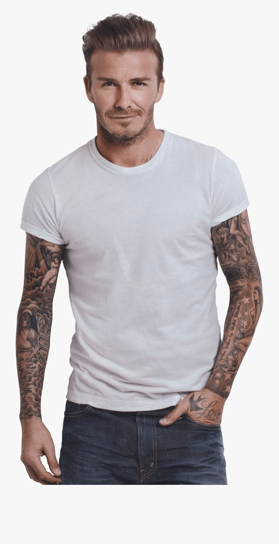 Transparent No David Clipart - David Beckham White Shirt, Transparent Clipart