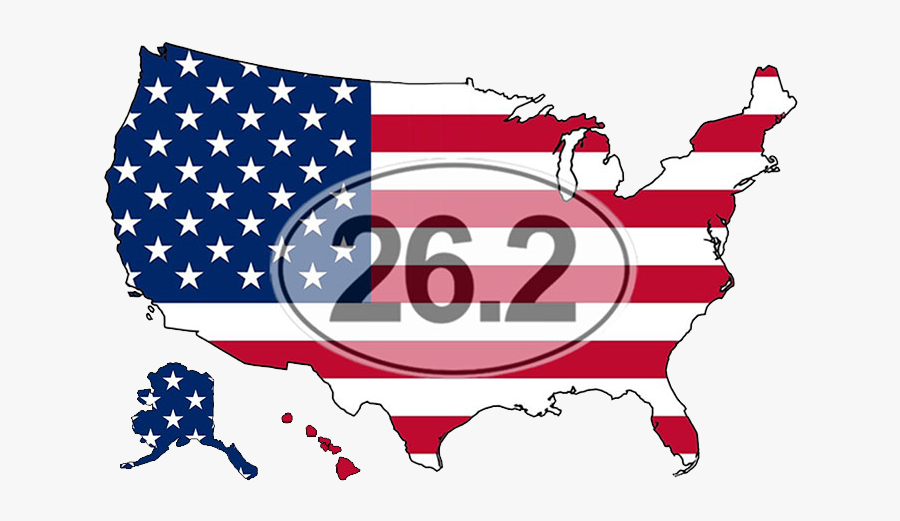 United States Map With - Usa Flag, Transparent Clipart