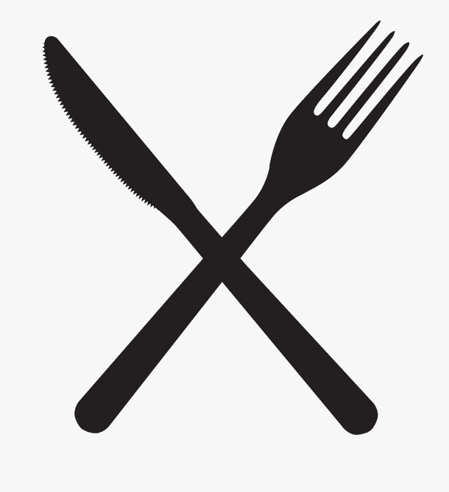 Transparent Fork And Knife Clipart - Fork And Spoon Crossed Png, Transparent Clipart