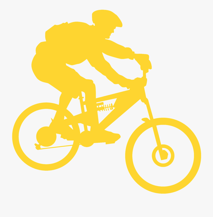 Mountain Biker Silhouette, Transparent Clipart