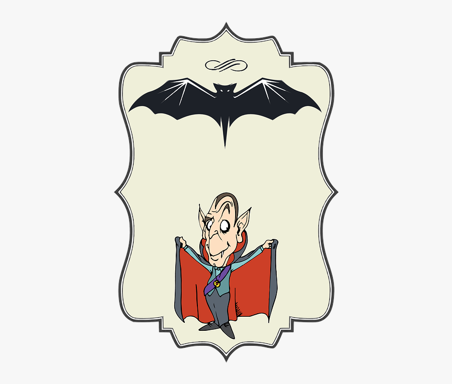 Label, Halloween, Bat, Vampire, Dracula, Scary - Cartoon, Transparent Clipart