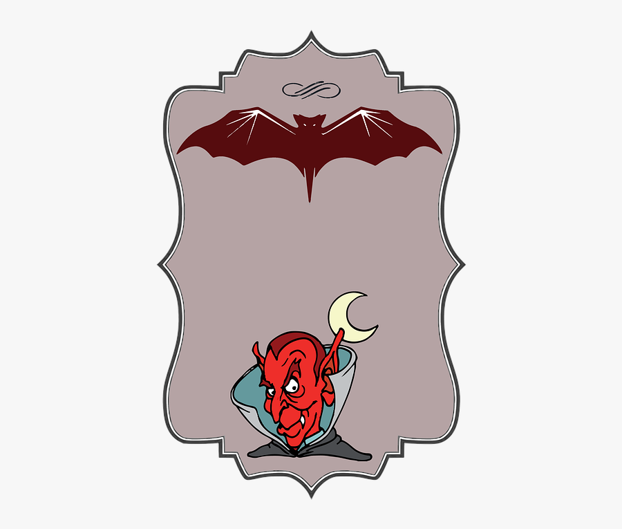 Label, Halloween, Bat, Vampire, Dracula, Scary - Cartoon, Transparent Clipart