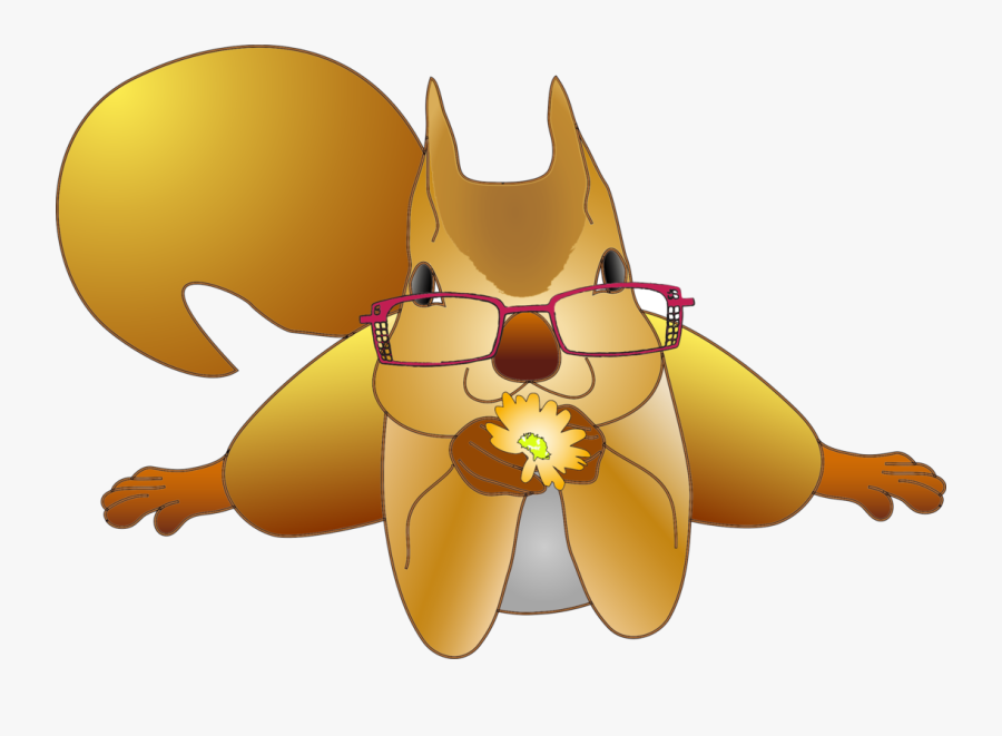Art,carnivoran,dog Like Mammal - Squirrel With Glasses Clipart, Transparent Clipart