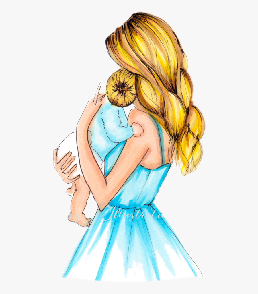 #mom #mommy #baby #newborn #momma #motherhood #parenting - Mom Baby Boy Illustration, Transparent Clipart