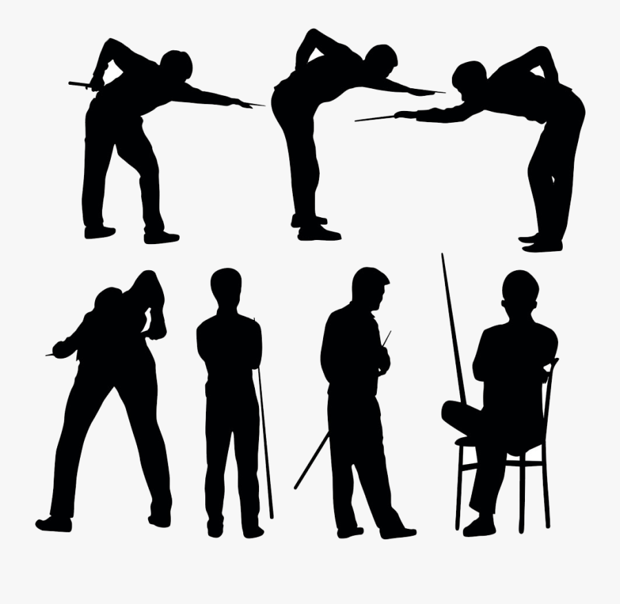 People Playing Pool Png - People Playing Pool Silhouette, Transparent Clipart