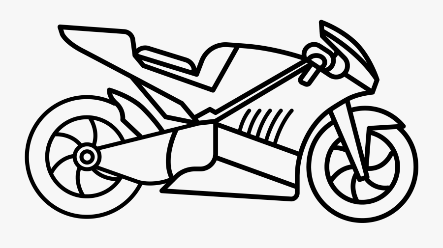 Motorcycle Towing - Line Art, Transparent Clipart