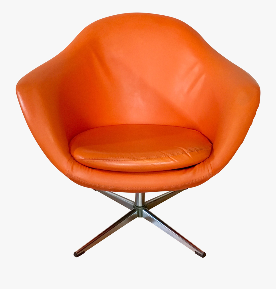 Mid Century Modern Overman Pod Chair Orange Swivel - Club Chair, Transparent Clipart