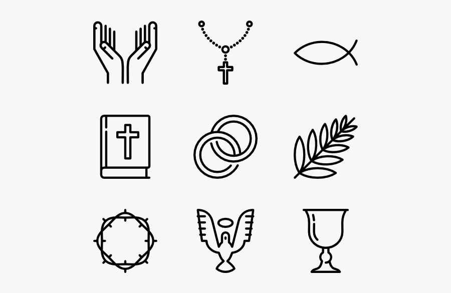 Pray Vector Catholic - Spring Icon Black And White, Transparent Clipart