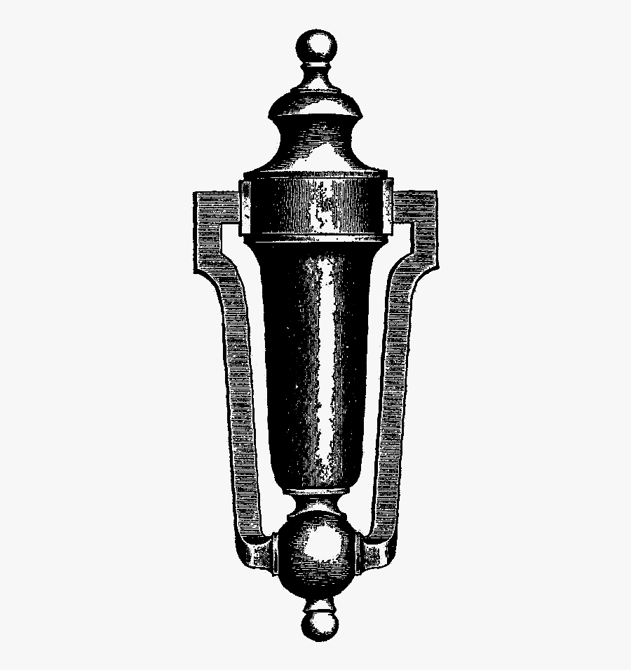 Free Door Knocker Digital Stamp - Monochrome, Transparent Clipart