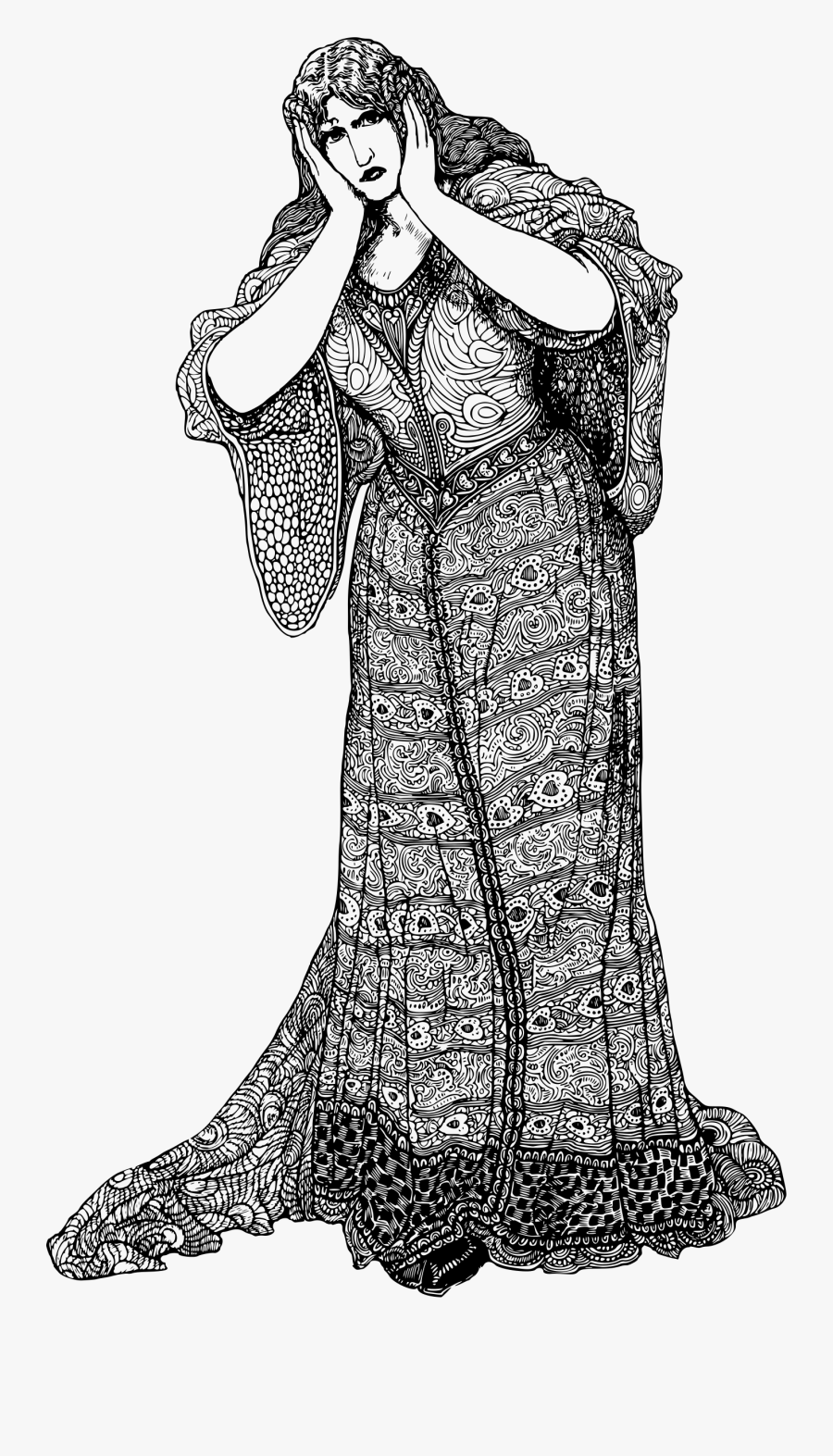 Victorian Ladies Looking Shocked, Transparent Clipart