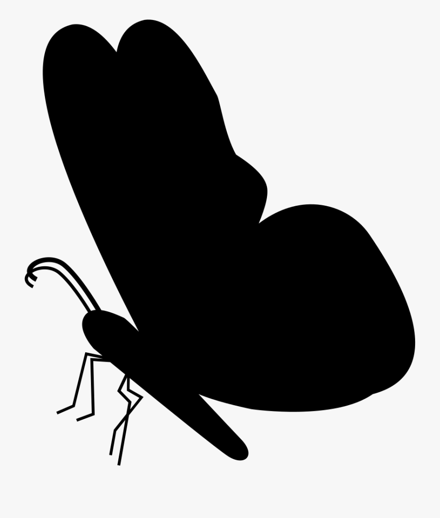 Butterfly Icon Side - Black Butterfly Icon, Transparent Clipart