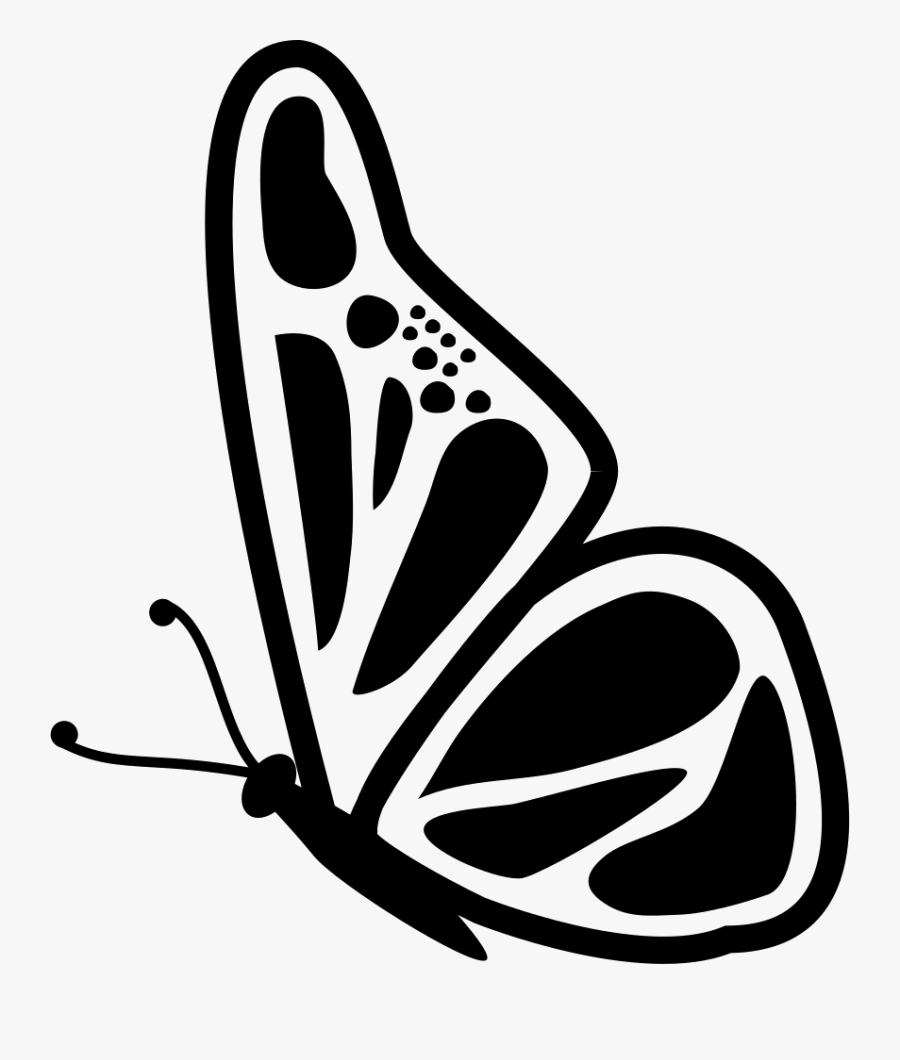 Butterfly Side View One Side Butterfly Drawing Free Transparent Clipart Cli...