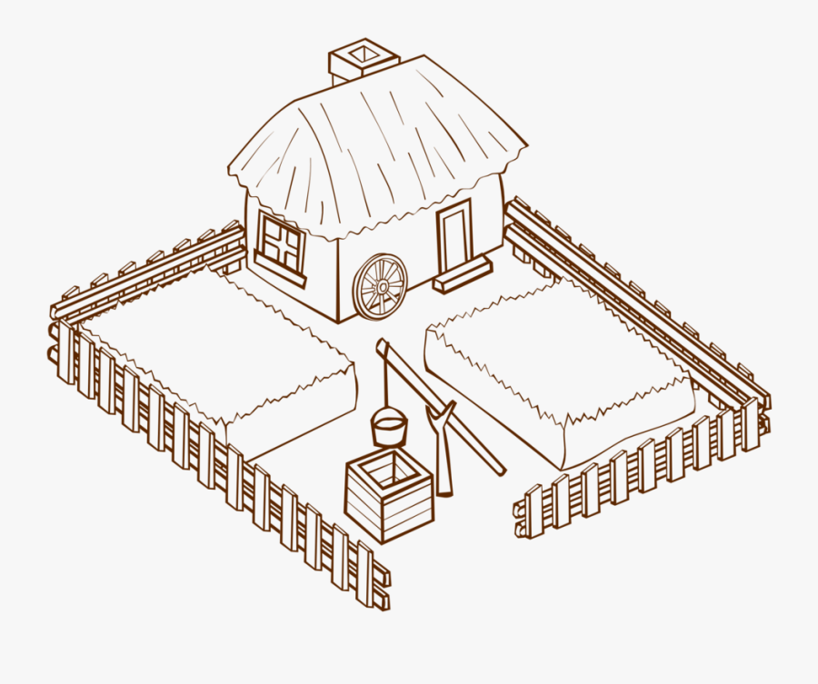 Transparent Farmhouse Png - Farmyard Farm Clipart Black And White, Transparent Clipart